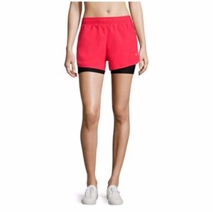 Xersion hot purple Perforated 2-for Run Short size medium with drawstring